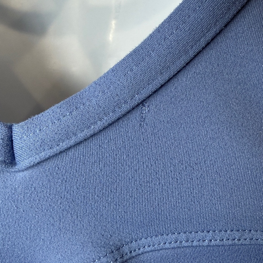 Bombshell Sportswear Sculpt Bodysuit Blue Strappy Small FLAW! - Picture 5 of 6
